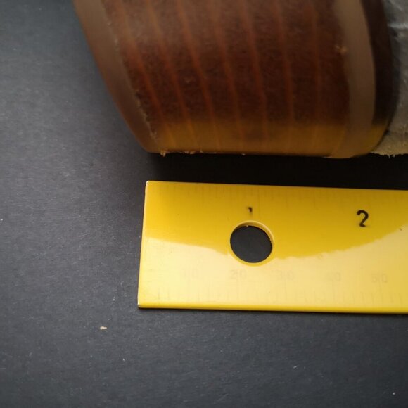 Coach Ladies Size 9 Grey Suede Slip On Brown Block Heel Carter Booties - Picture 9 of 12